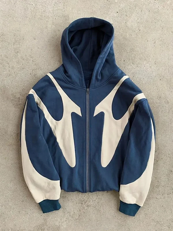 Brownm Y2K Men's Oversized Hoodie with Contrasting Colors and Long Sleeves