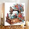 (Pre-Framed)Sewing Machine and Flowers-Special Shaped Diamond Painting(25x25cm)
