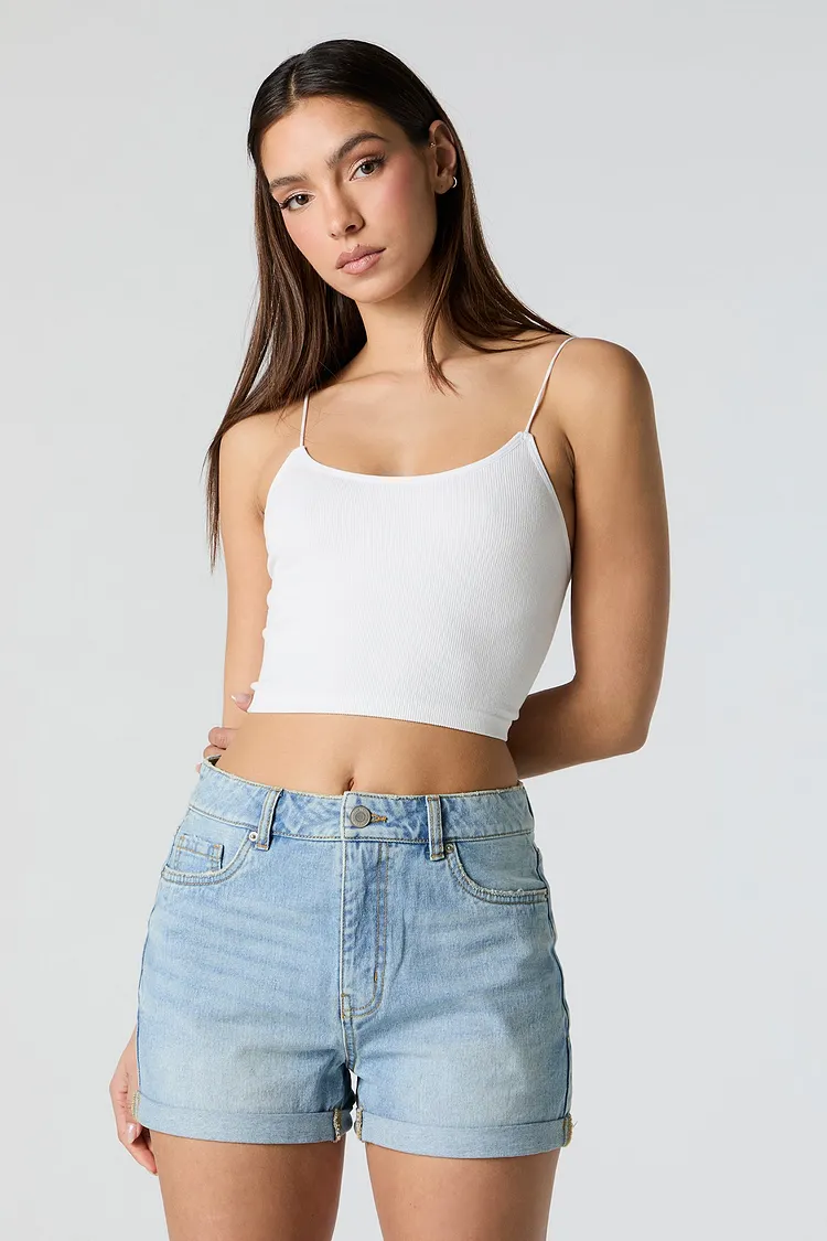Mom Medium Wash Denim Short