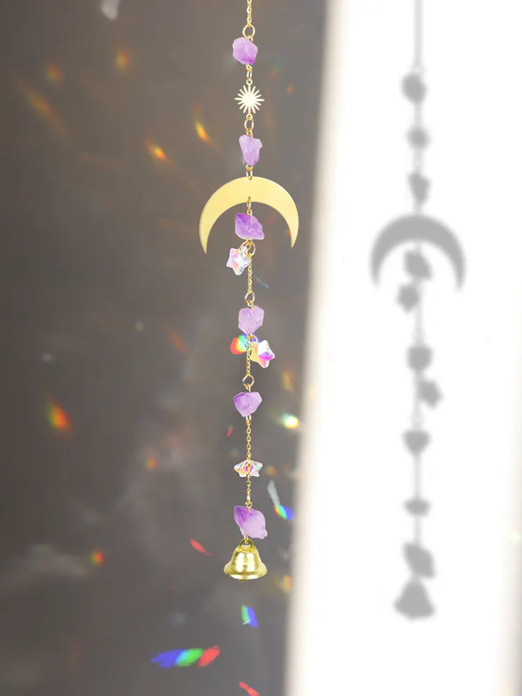 Hanging Crystal Star Eye Window Car Prism Moon Bell Pendants