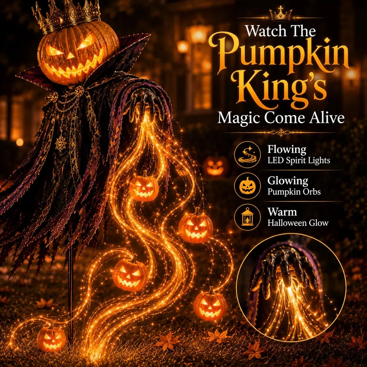 Pumpkin King flowing LED spirit lights