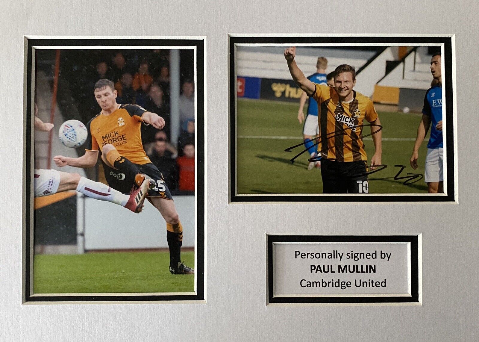 Paul Mullin Genuine Hand Signed Cambridge United Photo Poster painting In A4 Mount Display