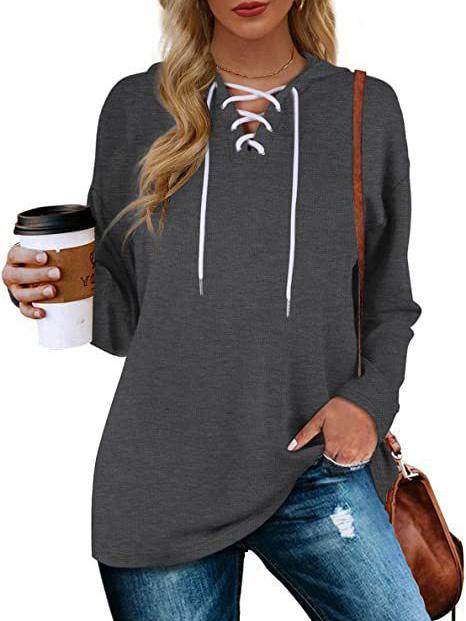 Women's V-neck Long Sleeved Sweatshirt Top