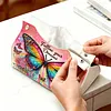 DIY Diamond Painting Tissue Box Large Capacity Resin Diamond Tissue Storager Multi-Use for Daily Office Work Outdoors Leisure Occasions (Butterfly)