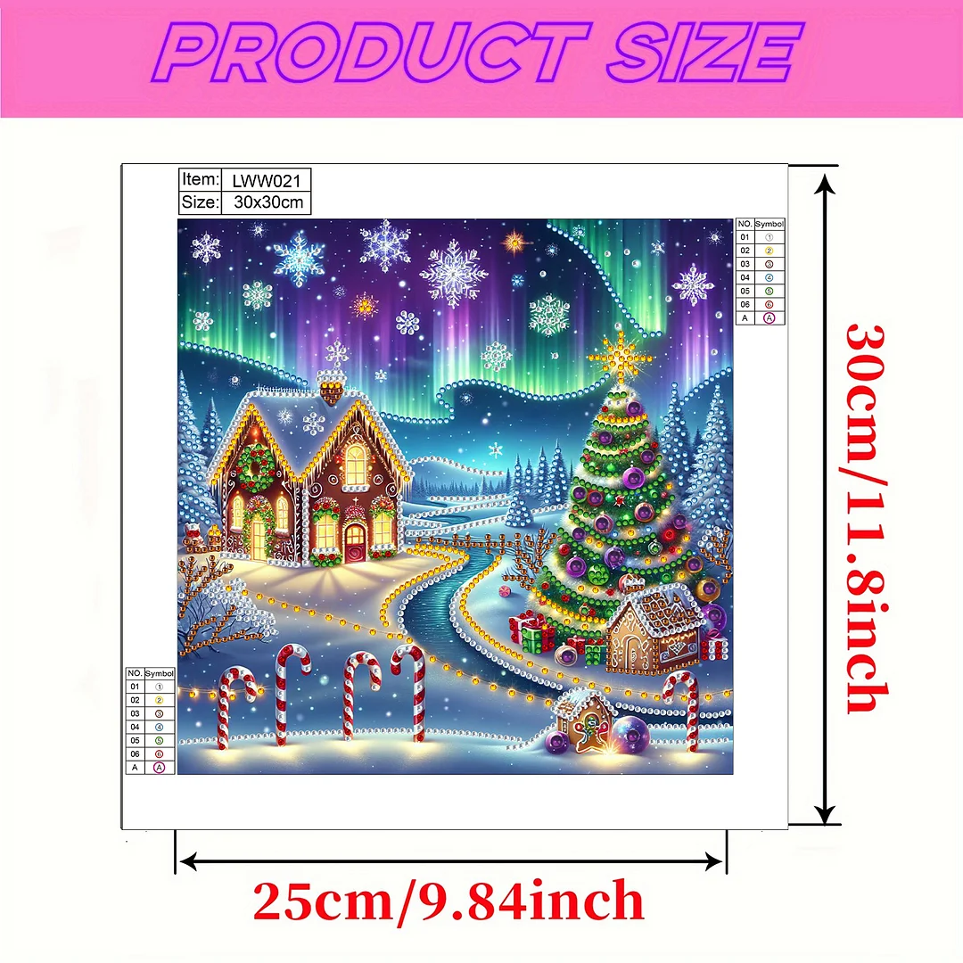Christmas House - Diamond Painting - Partial Special Shaped Drill(Canvas|30*30cm)