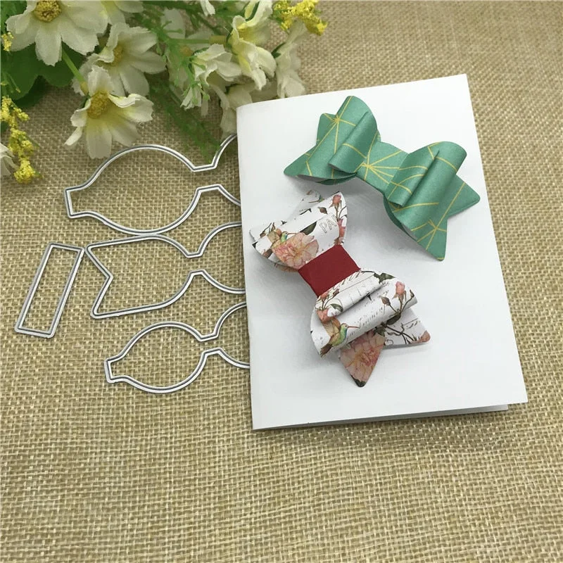 Bowknot Bows Heart border Metal Cutting Dies Craft Stamps die Cut Embossing Card Make Stencil Frame Embossing Folder Cut