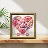 Diamond Painting Special Shaped Drill Dog Paws and Roses With Frame(22x22 CM)