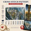 (PDF Pattern)Mountain Waterfall Castle 14CT PDF Cross Stitch Pattern Instant Digital Download Counted Printable 31.5x15.75inch tapestrymarket