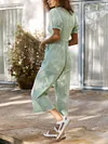 Puff Sleeves+Wide Leg Jumpsuits
