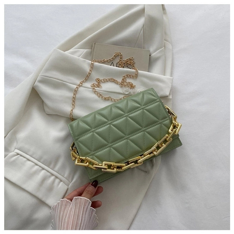 Women’s Medium Summer Pu Leather Elegant Streetwear Square Bag