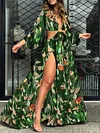 Backless Split-Side Maxi Dresses