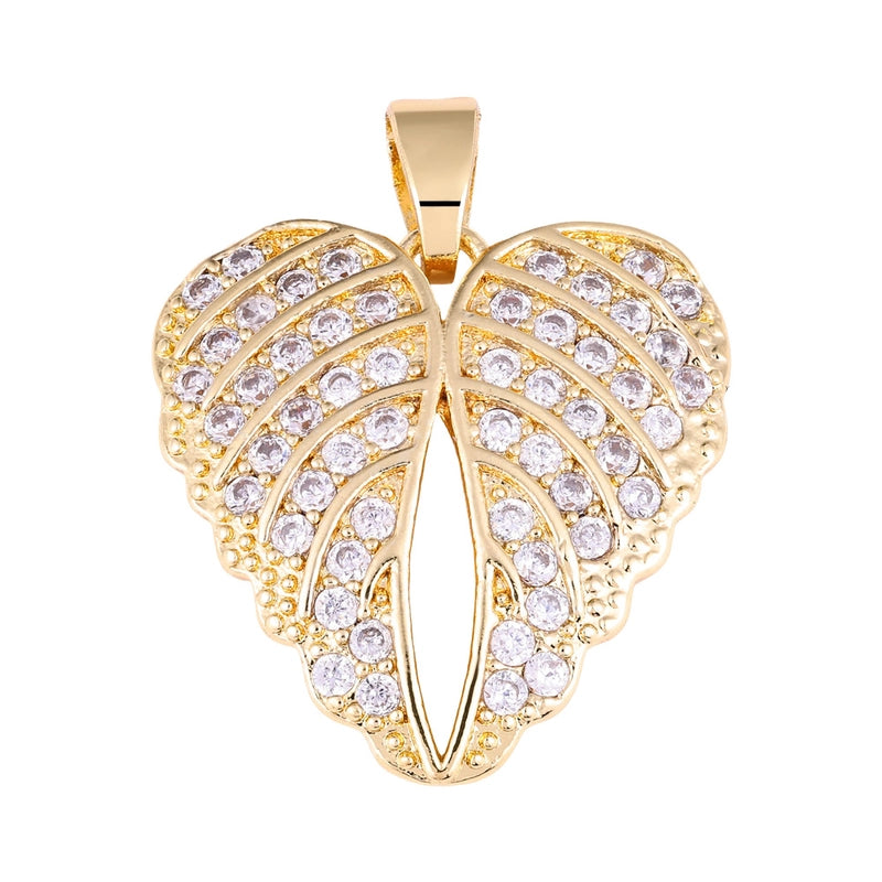 1 Piece Copper Zircon Four Leaf Clover Round Heart Shape Pendant Jewelry Accessories