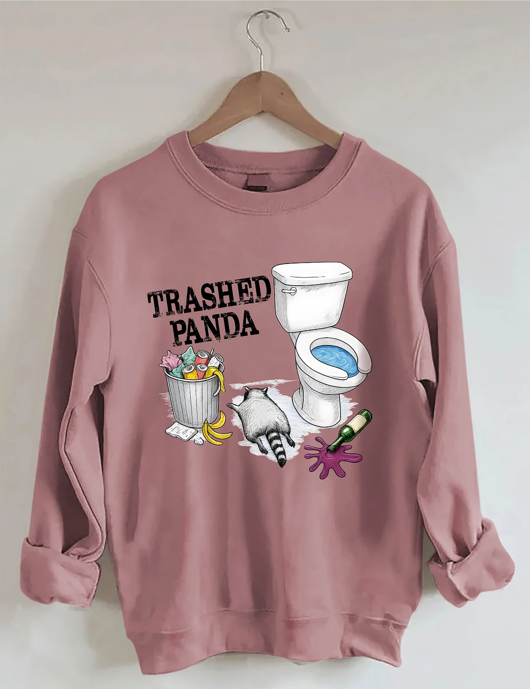 Trashed Panda Funny Drunk Raccoon Sweatshirt