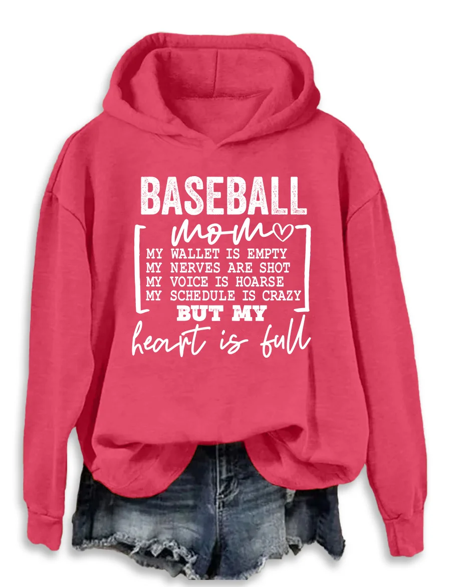 Baseball Mom Heart Is Full Hoodie