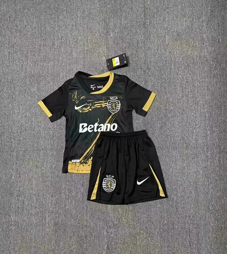 2024-25-Lisbon Training Jersey Black-Jersey-Children's Kit