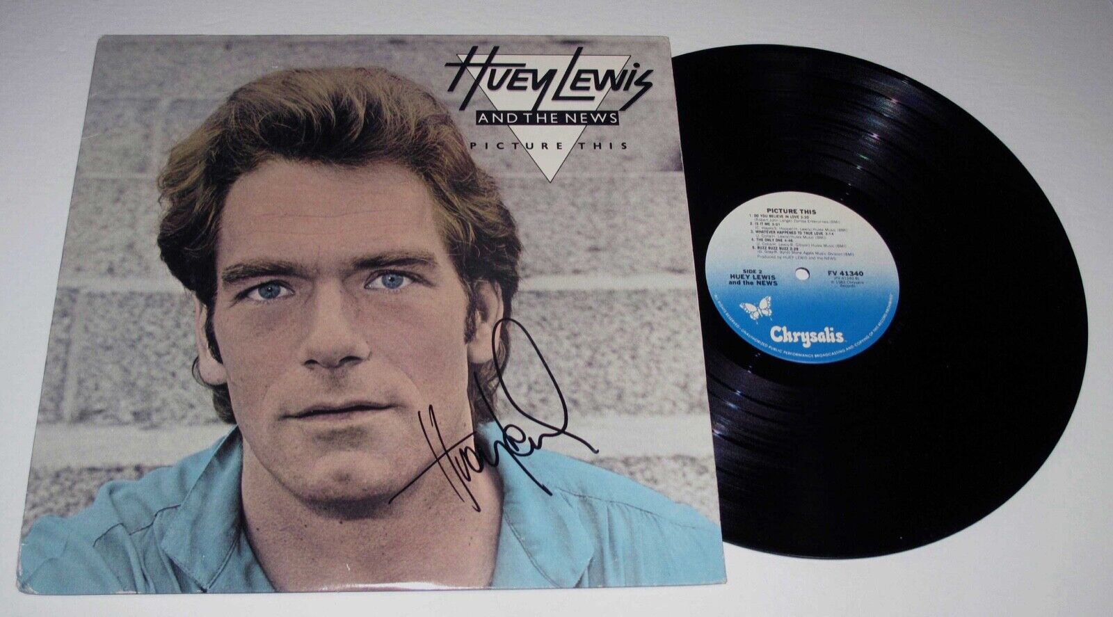 HUEY LEWIS AND THE NEWS signed Autographed PICTURE THIS