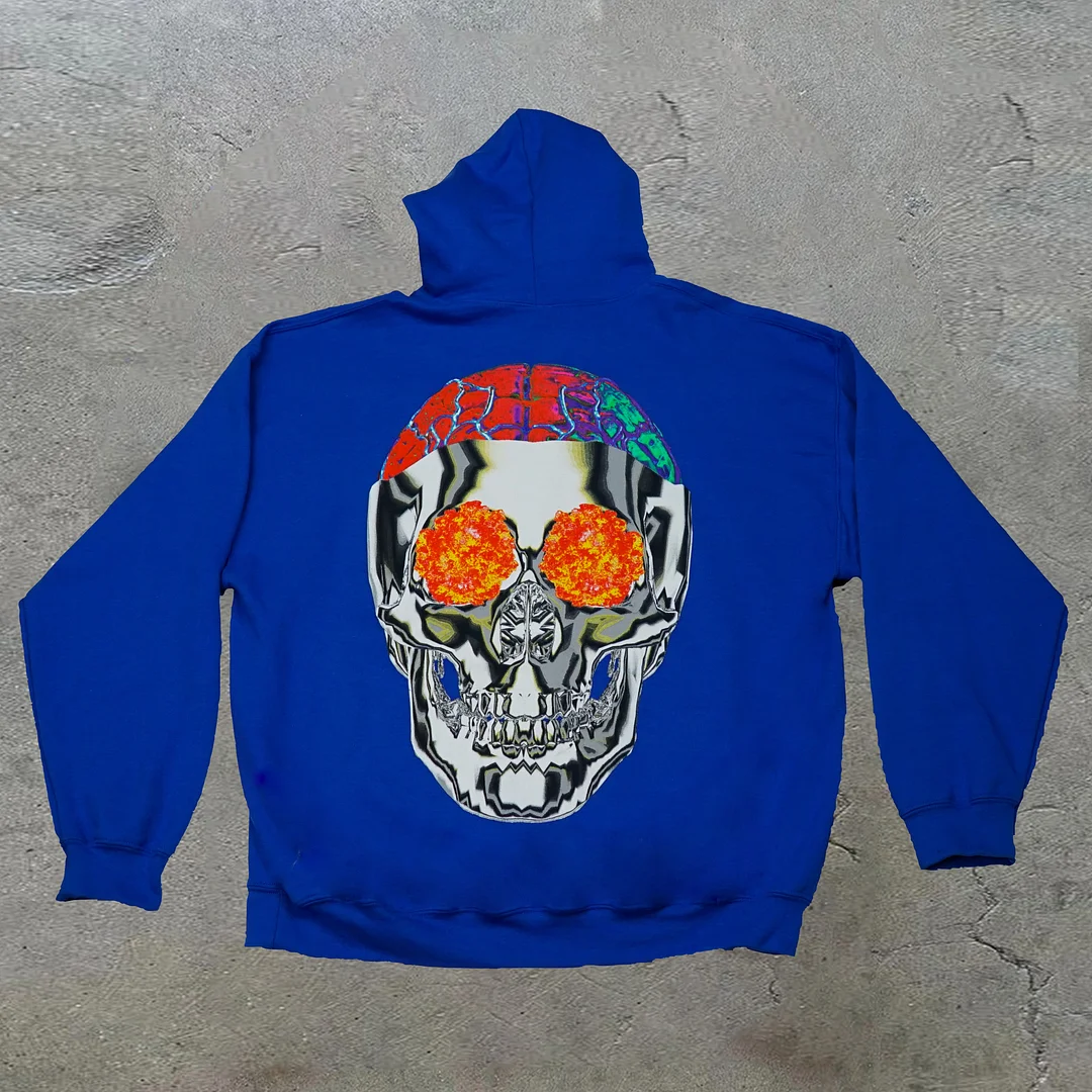 Skull Trendy Print Casual Hoodie