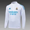 2025/2026 Real Madrid Half-Pull Training Suit White Blue Pants Football Shirt 1:1 Thai Quality Set