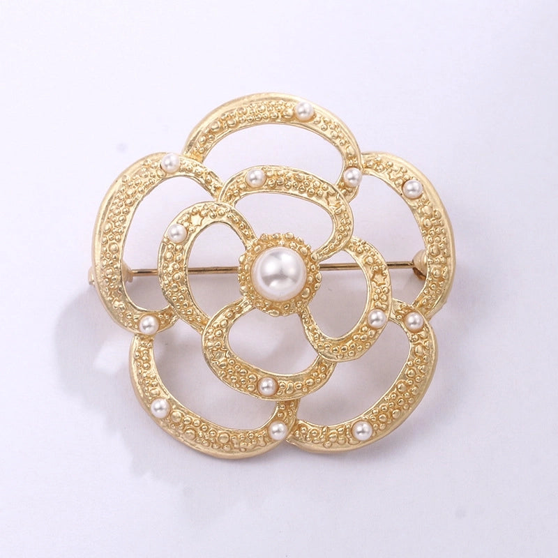 Glam Pin Geometric Alloy Inlay Artificial Pearls Rhinestones Women’S Brooches