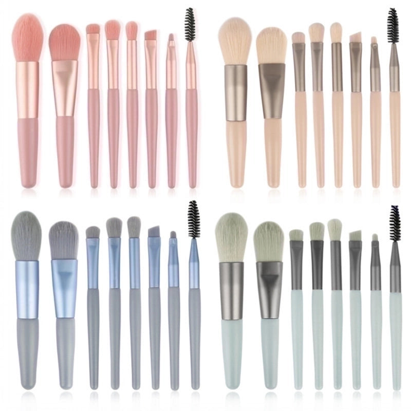 Minimalist Artificial Fiber Aluminum Tube Makeup Tool Sets 1 Set