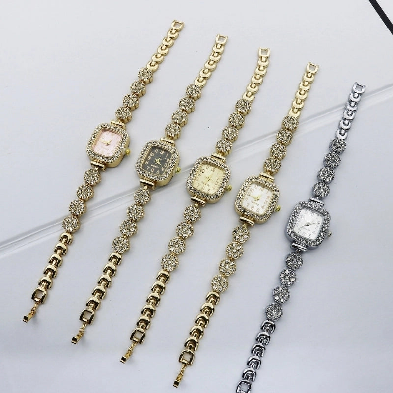 Casual Shiny Flower Jewelry Buckle Quartz Women's Watches