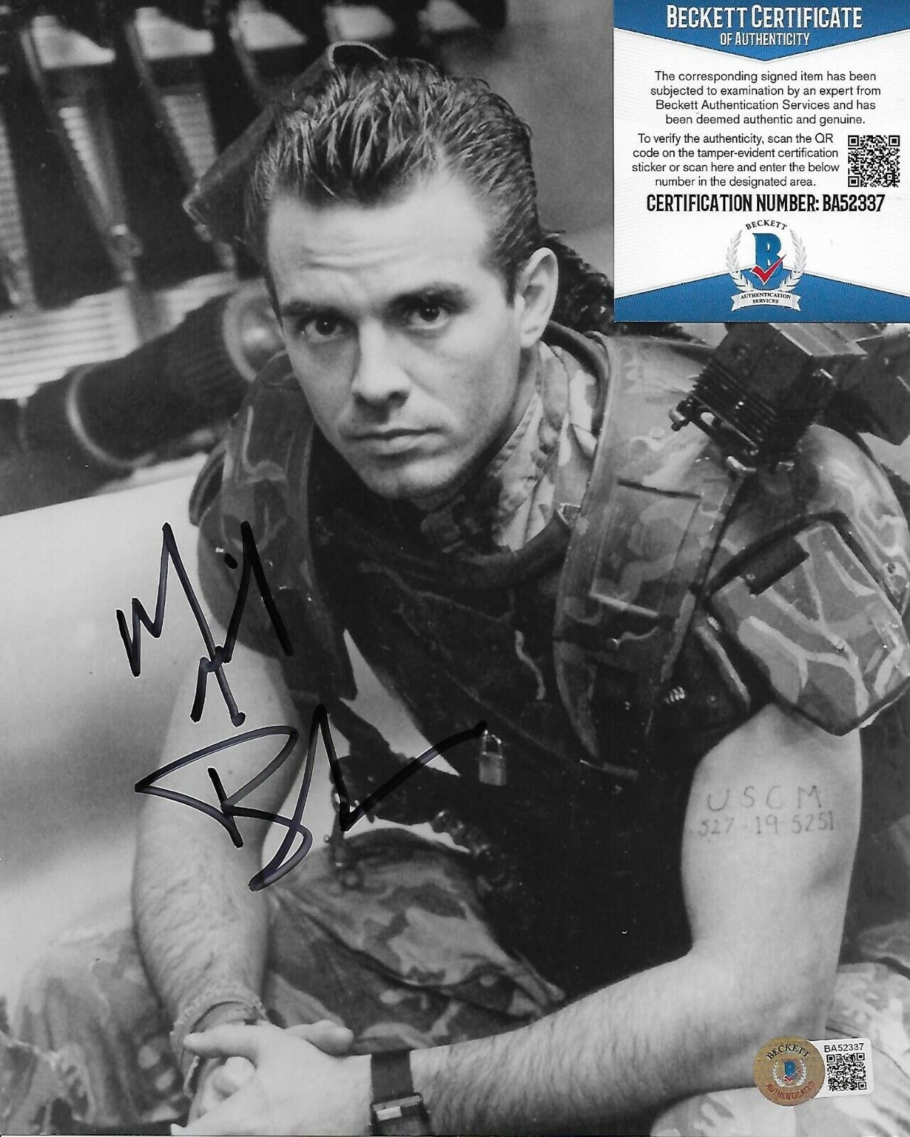 Michael Biehn Alien Original Autographed 8X10 Photo Poster painting w/Beckett COA