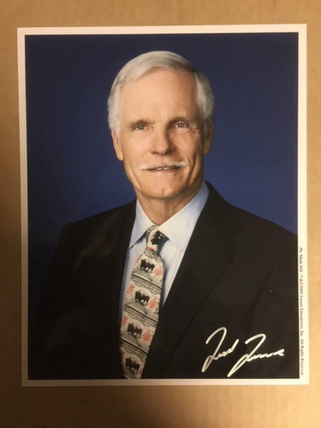 Ted Turner Boldly Signed 8x10 Sharp Photo Poster painting with COA