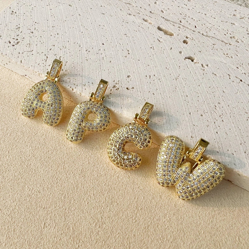 1 Piece 304 Stainless Steel Zircon Letter Pendant Jewelry Accessories