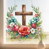 uk.everydayedeals DIY Diamond Painting Hanging Ornament - Flower Cross