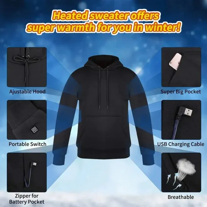 Unisex Heated Hoodie - Hot Sale 50%