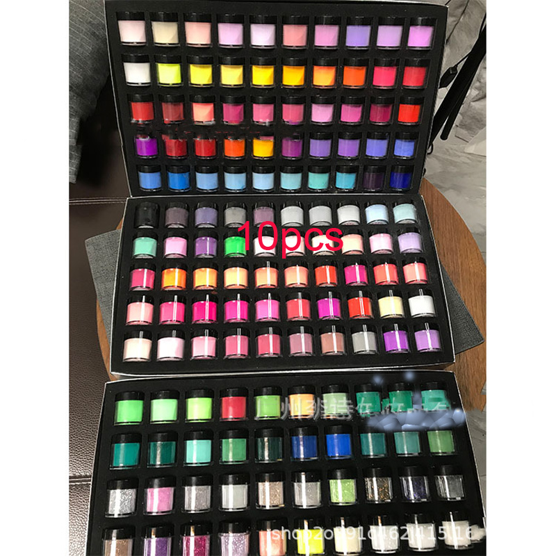 Acrylic Nail System Clear Acrylic Powder 10/20/30/40/50/60Jars Nail Art Powder Dipping Powder Paints (10g pot) Collection Powder