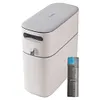 Trash Can Narrow Garbage Container Bin with Press Type Lid for Bathroom Kitchen