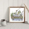 Fishing - 14CT Stamped Cross Stitch 17*17cm/6.69*6.69in(Brand)