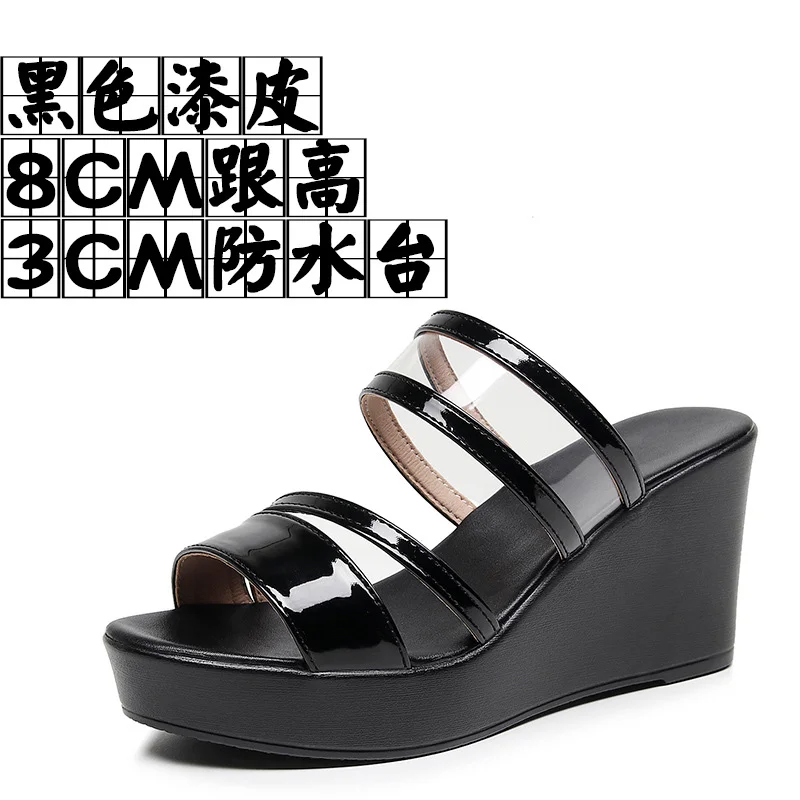 Breakj Breakj Plop And Ultra-High Heel Waterproof Table Pine Cake Thick Bottom Fish Mouth Sandals Night Shop Sexy Transparent With Fashion Slippers Woman