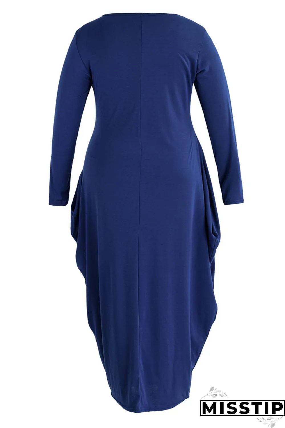White Casual Solid Patchwork Asymmetrical O Neck Irregular Dress Plus Size Dresses