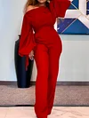 Stylish Off-The-Shoulder Long Sleeves Jumpsuit