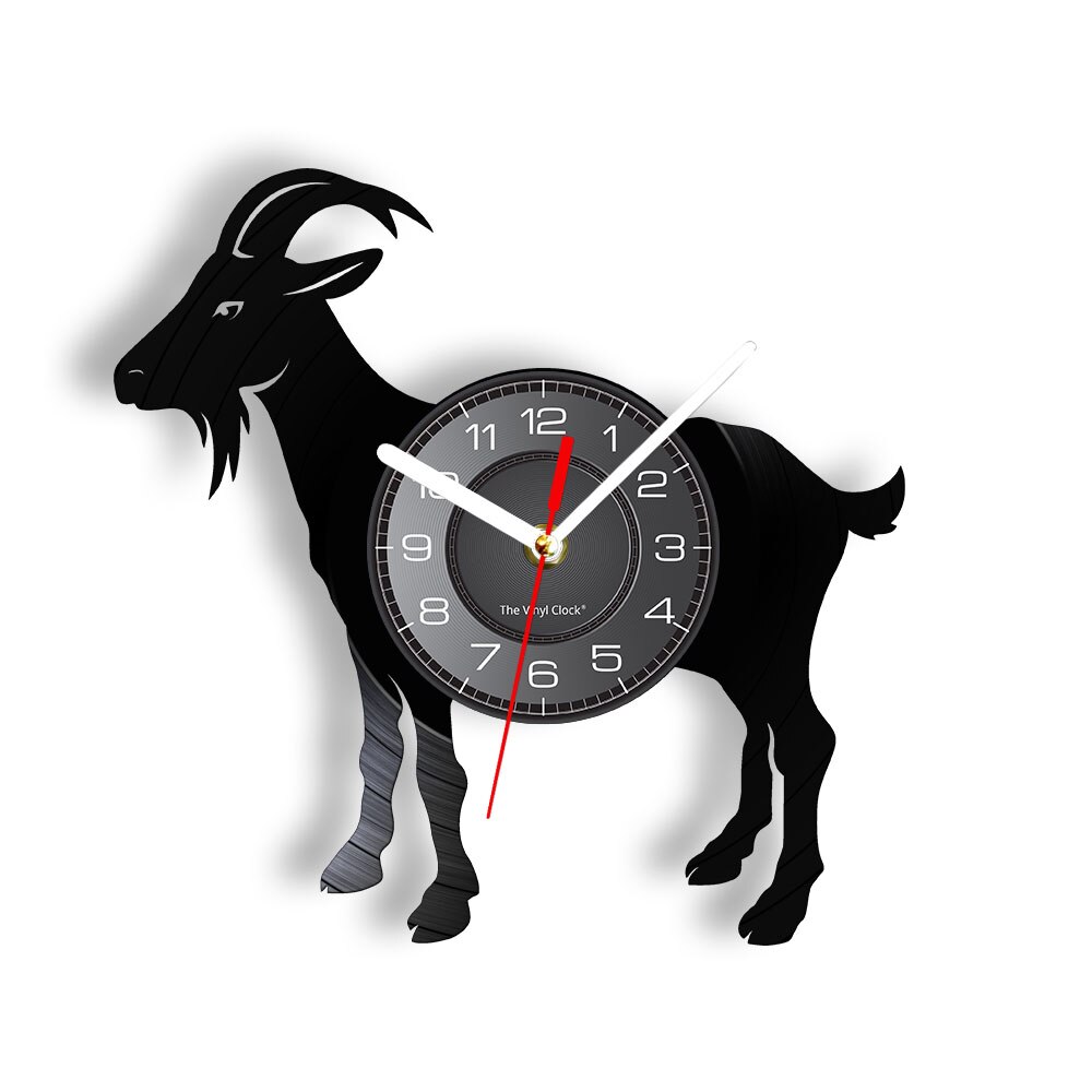 

Goat Silhouette Laser Etched Recor - Vinyl Record Wall Clock - Without LED, 501 Original