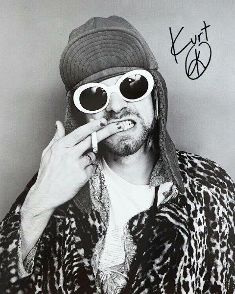 REPRINT - KURT COBAIN Smoking Nirvana Autographed Signed 8 x 10 Photo Poster painting Man Cave