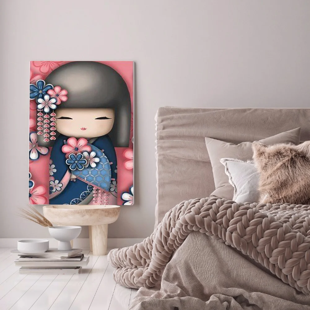 Diamond Painting - Full Round Drill - Kokeshi Doll