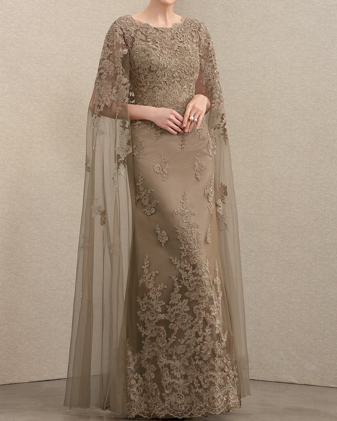 Elegant Chiffon Lace Embroidered Dress