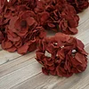 10 Flower Head and Stems | Burgundy Artificial Satin Hydrangeas, DIY Arrangement