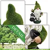 Flocked Gnome Statue with Solar Light Outdoor Gnome Decoration for Outdoor Decor