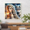 Beauté Loup-Perceuse Ronde Peinture Diamant-40*40CM