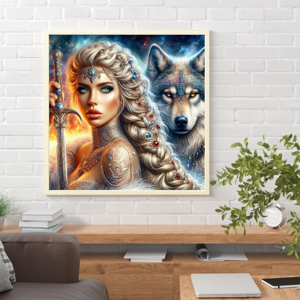 Diamond Painting - Full Round Drill - Beauty Wolf(Canvas|40*40cm)
