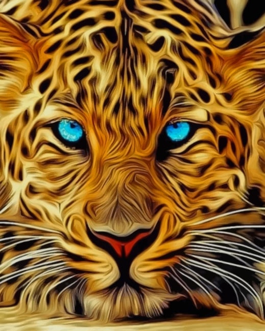 

Aesthetic Tiger With Blue Eyes – Paint By Numbers - 40*50CM, 501 Original