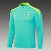 Joyfball 2024/2025 Brazil Half-Pull Training Suit Light Green Football Shirt 1:1 Thai Quality