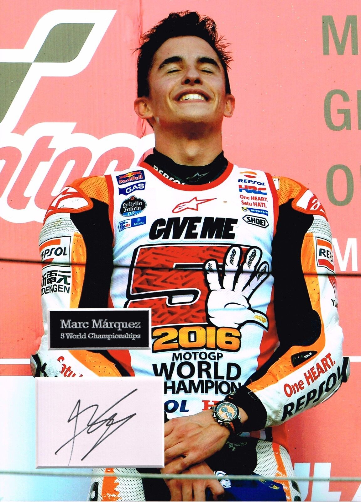 Marc MARQUEZ SIGNED Autograph 16x12 Photo Poster painting Dry Mount AFTAL COA MOTO GP Rider