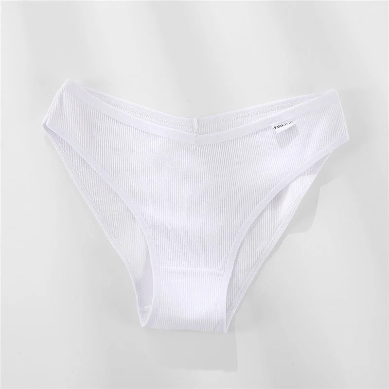 FINETOO M-2XL Women Cotton Panties Fashion Letter V Waist Underpants Low-Rise Female Underwear Girls Comfortable Briefs Lingerie