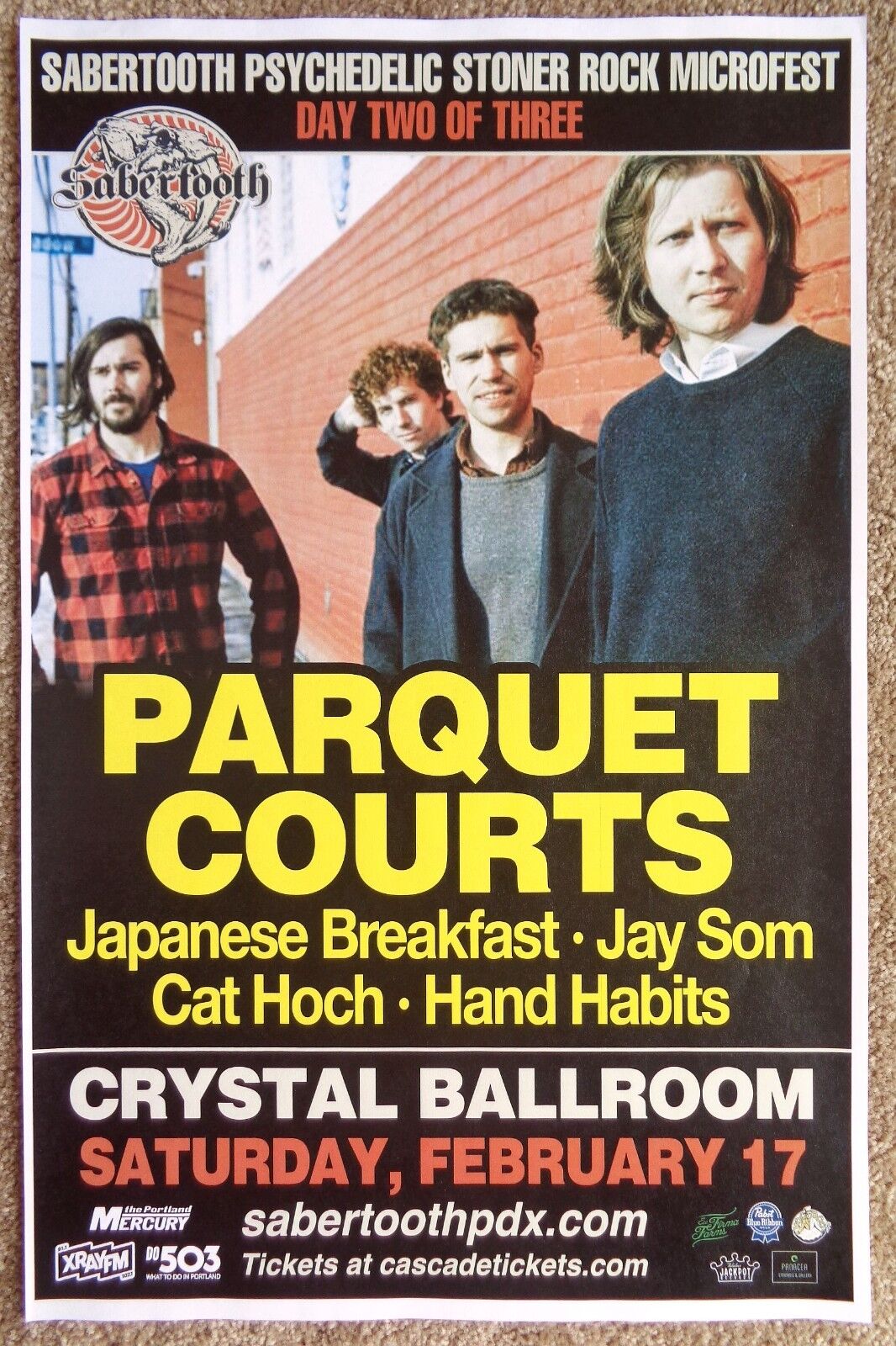 PARQUET COURTS 2018 Gig POSTER Portland Oregon Sabertooth Psychedelic Microfest