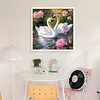 Swans Lotus Full 14CT 2 Strands DIY Counted Cross Stitch Kits for Beginners Adults Home Decor Cross Stitch Patterns Arts Craft Kits 15.6x15.6In